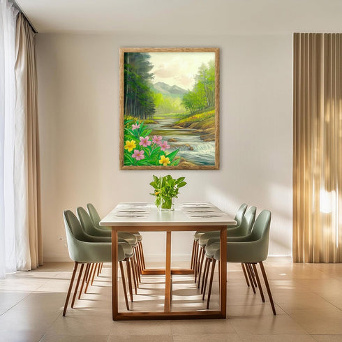 Posterizer 1 pcs-serene meadow scene in classic oil painting art style 7-Collectibles & Fine Art-Landscape & Nature Art-Gift for Men Women Teens- ...