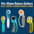 Premier Blades 45mm Rotary Cutter Blades - (15 Pack) Fits Fiskars, Olfa, Martelli Blades and More - Studio Fabric Cutter Wheel for Fabric & Paper...