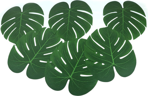 Hopeak Artificial Palm Leaves 24 Pieces Large Palm Leaves for Hawaiian Luau Party Jungle Beach Theme Party Birthday Table and Wall Decorations...