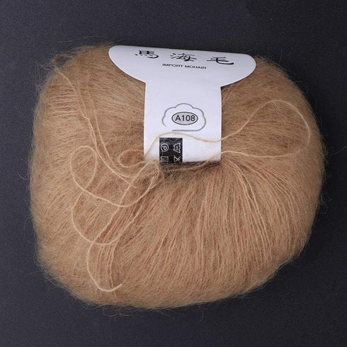 Mohair Knit Soft Angora Long Wool Yarn Hot with a Crochet Popular for DIY Weave(khaki)......