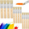 12 Pieces Wooden Stencil Brushes Natural Stencil Brushes Bristle Painting Brushes Wooden Handle Painting Stencil Brushes for Acrylic Oil Watercolo...