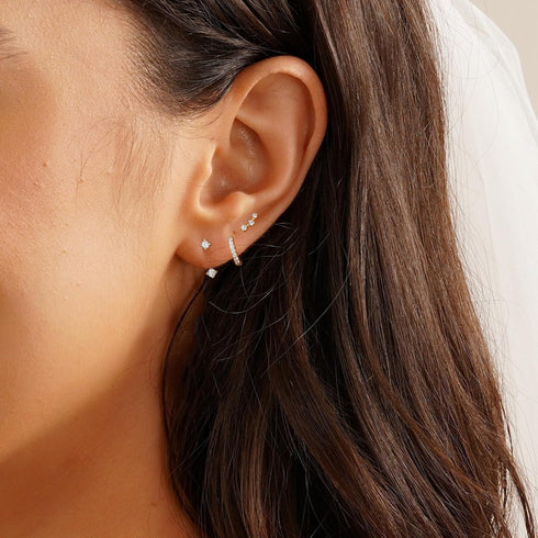 Stud Earrings for Women, Dainty Gold Earrings Set 14k Gold Plated Small Hoop Earrings for Women Hypoallergenic Earring Sets for Multiple Piercing ...