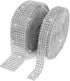 BTSD-home 20Yards Rhinestone Ribbon Roll Diamond Ribbon for Crafts, Cake, Birthday Decorations, Wedding, Baby Shower Event and Arts 2 Rolls (Silve...