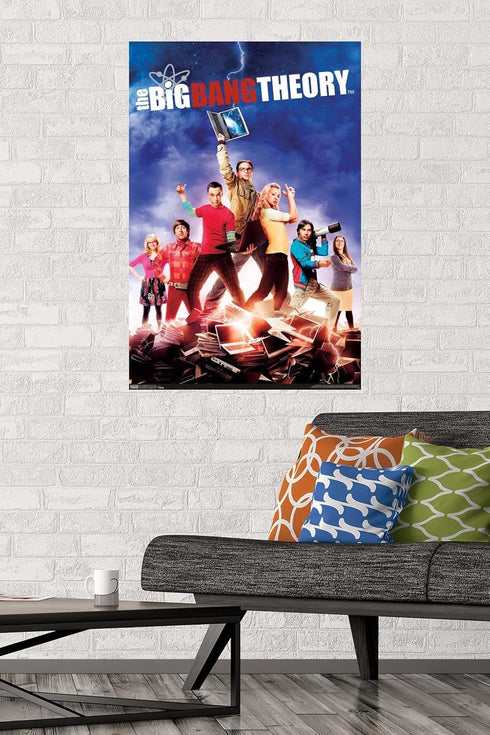 Trends International The Big Bang Theory - Key Art Wall Poster, 22.375" x 34", Premium Poster & Mount Bundle...