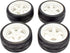 Apex RC Products 1/10 On-Road 12mm White 5 Spoke Wheels V Tread Rubber Tires (Set of 4) #5015...