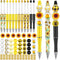 12 Set Plastic Beadable Pens Assorted Bead Pens Wood Beads Crystal Spacer Beads Set Round Beads Black Ink Ballpoint Pen DIY Bead Pen Set for Women...