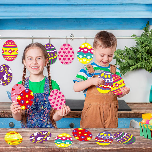 Easter Egg Cutouts for Spring Bulletin Board Classroom Decoration 45Pcs...