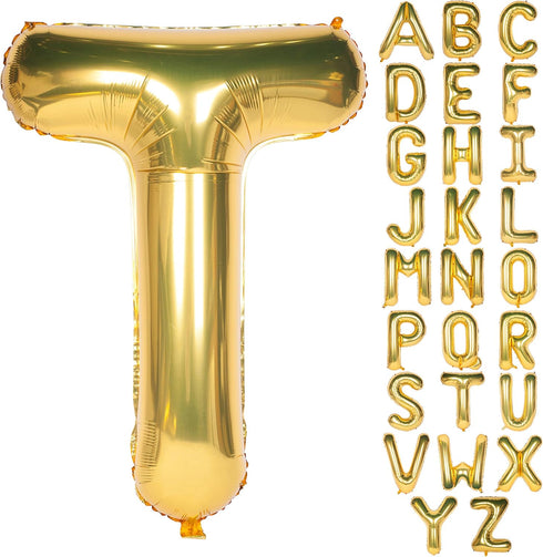 Letter Balloons 40 Inch Giant Jumbo Helium Foil Mylar for Party Decorations Gold T...