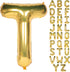 Letter Balloons 40 Inch Giant Jumbo Helium Foil Mylar for Party Decorations Gold T...