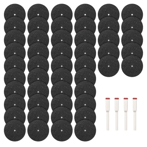 54PCS Rotary Tool Cut Off Wheel Set 1-1/4'' Reinforced Fiberglass Cutting Tool Wheel Discs Included 4Pcs Mandrels Rotary Tool Accessories for Cutt...