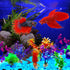 Jexine 100 Pcs Fish Tank Rocks Glow Blue, Fish Tank Stones Accessories Gravel with 10 Pack Artificial Aquatic Plants Fish Tank Plants Plastic Cora...