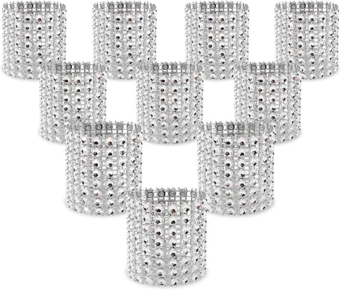KPOSIYA Napkin Rings, Pack of 60 Rhinestone Napkin Rings Diamond Adornment for Place Settings, Wedding Receptions, Dinner or Holiday Parties, Fami...