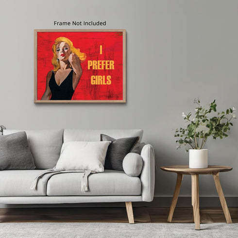 Posterizer 1 pcs-i prefer girls-retro poster for lesbians-Gay & LGBTQ Art-Abstract & Modern Art-Gift for LGBTQ, Queer, Gay, Bi, Lesbian- UNFRAMED ...