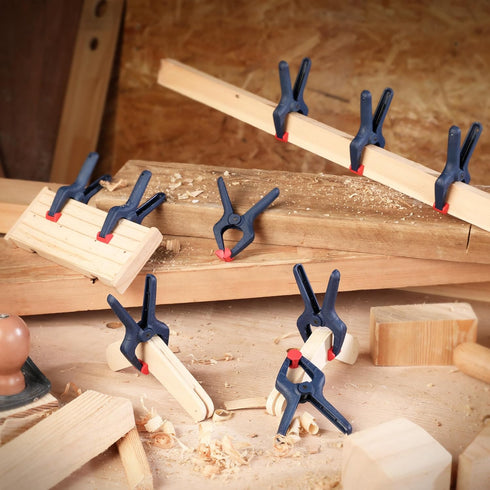 WORKPRO Spring Clamp Set, 16-Piece 3-3/8" Nylon Spring Clamp with Adjustable Jaw Pads and High-strength Spring for Woodworking, Photography Backdr...