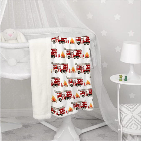 Fire Truck Fireman Baby Blanket Gifts Super Soft Swaddle Newborn Cozy Baby Receiving Blanket Stroller Throw Blanket for Crib 40x30 in forBaby/Pupp...