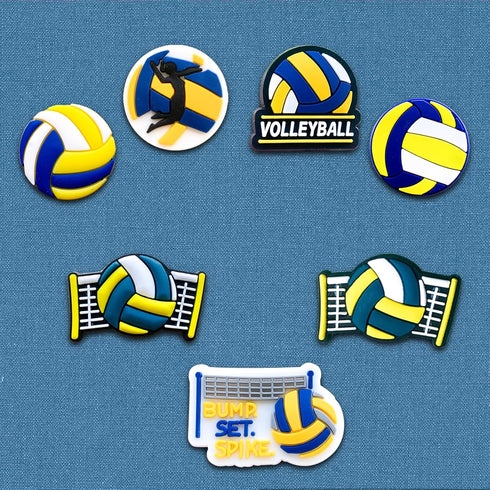 20Pcs Volleyball Shoe Charms for Clog Different Matching Sandals Wristbands Bracelets, Sports Ball Shoe Charms Decorations (Volleyball)...