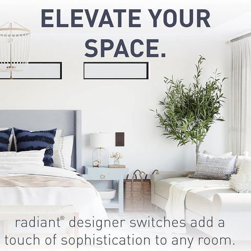 Legrand radiant TM874DBCC6 15 Amp Rocker Wall Switch, 4-Way Decorator Light Switches, Dark Bronze (1 Count)...