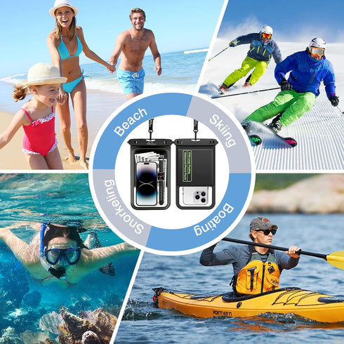 MoKo Floating Waterproof Phone Pouch - 9.5" Large Clear Phone Water Protector Pouch Dry Bag Case with Lanyard, Compatible for iPhone 14 13 12 Pro ...