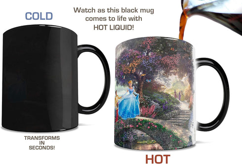 Morphing Mugs Disney - Cinderella - Wishes Upon a Dream - Thomas Kinkade - One 11 oz Color Changing Heat Sensitive Ceramic Mug – Image Revealed Wh...