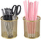 PAG Pencil Holder for Desk, 2 Pack Desktop Pen Cup, Office Supplies Desk Organizers and Accessories Organization, Makeup Brush Holder, Gold...