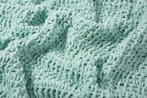 3PCS 3.5oz Chenille Yarn for Blankets Amigurumi: Soft Velvet Baby Yarn Blanket Knitting and Crocheting Bulky 5# Yarn 3 Skeins of 100g (Mint Green)...