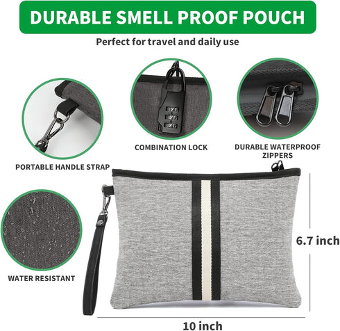 HOMEAL Smell Proof Bag,Smell Proof Pouch with Lock,Smell Proof Stash Box,Smell Proof Containers,Odor Proof Bag,Smell Proof Case,Odor Proof Pouch,N...