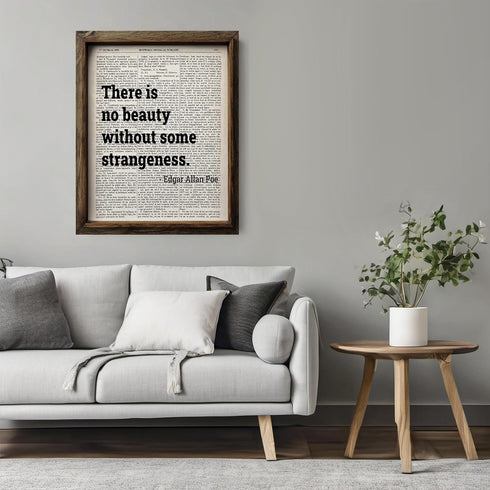 Posterizer 1 pcs-there is no beauty without some strangeness-Edgar Allan Poe-Typography Art-Gift for Couples boyfriend girlfriend Husband Wife- UN...