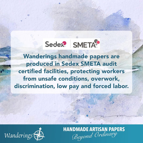 Wanderings Handmade White Deckle Edge Paper Cards with Real Flower Petals - 4"x6" Package of 50 - Paper for Cards for Announcements, Invitations, ...