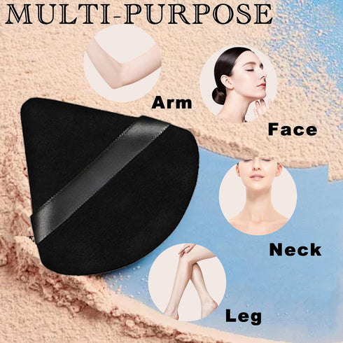 8 Pieces Triangle Powder Puff with 4 Travel Cases, Triangle Makeup Puff, Reusable Velour Cosmetic Foundation Blender Sponge for Loose Powder Body ...