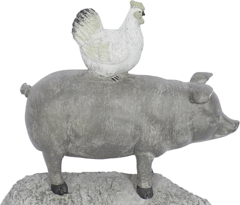 Deco 79 Polystone Farm Animals Decorative Sculpture Stacked Home Decor Statue, Accent Figurine 9" x 4" x 12", Gray...