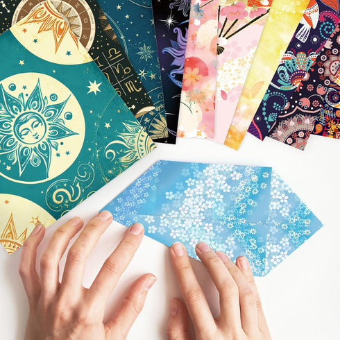 Origami 6x6 Paper Kit 150 Sheets 150 Vivid Colors Double Sided Same Printed Traditional Patterns Square for Arts Crafts Projects Japan Traditional...