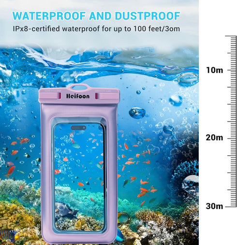 Floating Waterproof Phone Pouch Filled with Sponge Universal Cellphone Dry Bag Case with Lanyard for iPhone 15 14 13 12 Pro Max Xs Max XR X 8 7 6S...