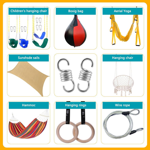 8 Pcs Swing Spring Heavy Duty Hanging Springs Porch Swing 2640lbs Hammock Hanger Springs for Swings Hammock-Chair Ceiling Mount Replace, (660lbs x...