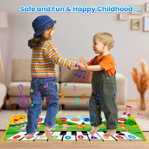 Kids Musical Piano Mats, Dance Mat Gifts Toys for 1 2 3 4 5 6 Year Old Girls Boys Kids Playmat for Toddlers Baby Musical Mats Instruments Educatio...
