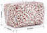 Floral Puffy Quilted Makeup Bag, Toiletry Tote, Cosmetics Pouch, Quilted Tote Floral, Floral Cosmetic Bag (Flowers Red)...