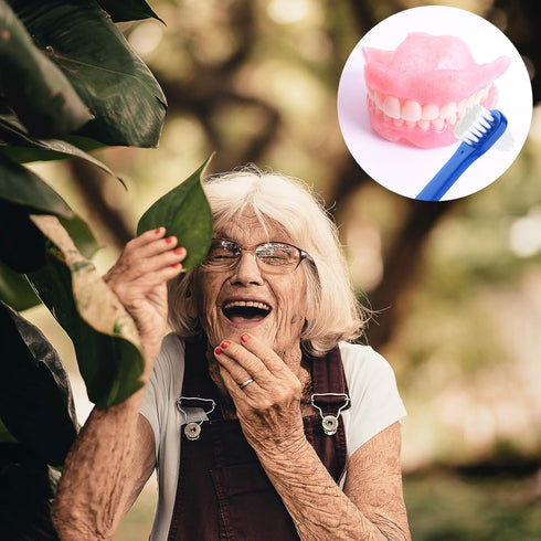 Denture Brush Dual Head Toothbrushes Hard Denture Cleaning Brush Denture Toothbrush Cleaning Brush False Teeth Brush Toothbrush for False Teeth Cl...