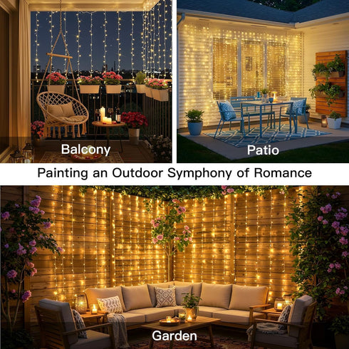 suddus Curtain Lights for Bedroom, 200 Led Hanging String Light Outdoor, Fairy Curtain Lights Indoor for Christmas, Dorm, Wall, Backdrop, Window, ...