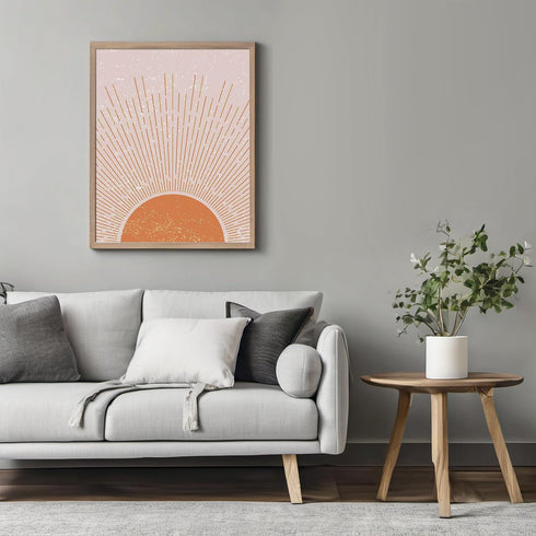 Posterizer 1 pcs-Minimalist Boho Abstract Sunshine-Abstract & Modern Art-Gift for Nature, Surfers and Beach Lovers - Living Room Bedroom Decor- UN...
