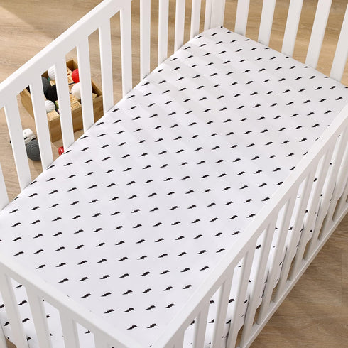NoJo Lightning Bolt Black and White Nursery Fitted Crib Sheet...