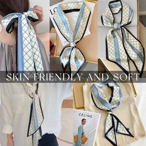 Hair Scarf for Women Fashion Silky Satin Headscarf Wrap Breathable Lightweight Neck Scarves For Handbag Accessories?Long 59"*5.9"...