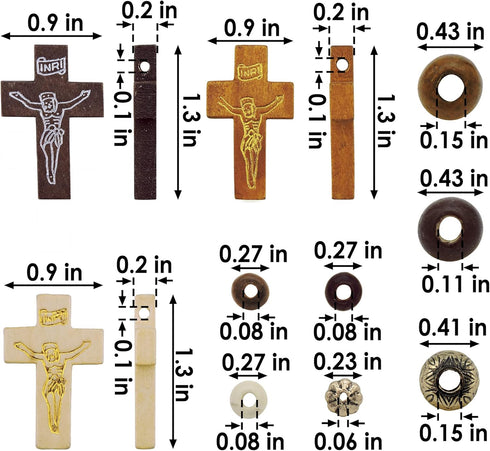FIRSTMEET Jewelry Making Kit with Wood Cross Round Beads Anti-Gold Spacer for Necklace Bracelet Earrings Making Bead Supplies for Adults and Kids(...