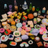100Pcs Miniature Food with Storage Box Mini Food Miniature Doll House Accessories Small Resin Doll Food Dollhouse Food Set for Pretend Play Kitche...
