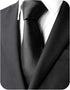 Black Tie Men Women Solid Satin Tie-Black...