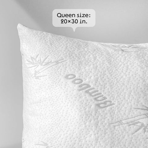 2 Pack Waterproof Viscose Made from Bamboo Pillow Protectors Queen 20x30 Pair Zippered Case, Guaranteed Noiseless Pad, Ultra Plush Absorbent (Visc...