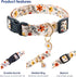 Cute Dog Collar Beige Flower Pattern for Boys and Girls Holiday Dog Collars Summer Fall Gift Adjustable for Small to Medium Breed Dogs (S)...