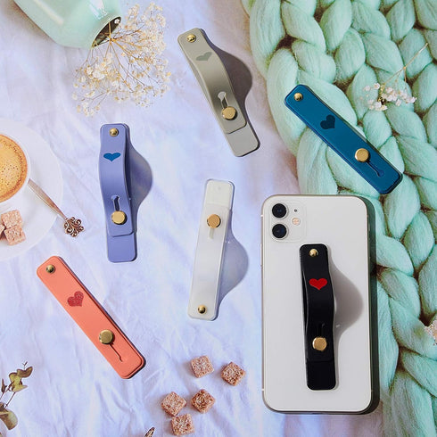 6 Pieces Phone Finger Grip Portable Telescopic Finger Strap Bracket Silicone Mobile Phone Ring Stand Grip Strap for Most Mobile(Orange, Blue, Purp...