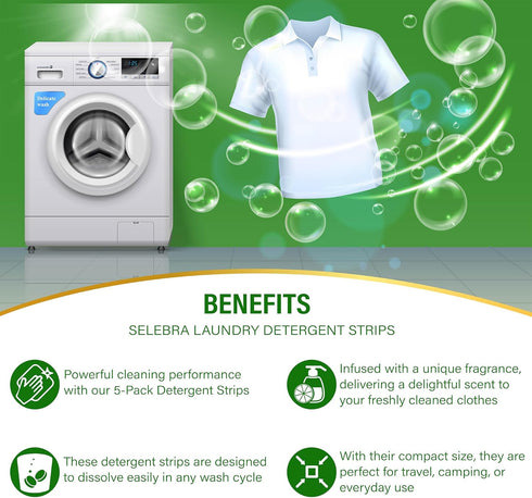 Eco Sheets Laundry Detergent with 5 Different Scents (100 Loads) 50 Strips Fresh Scent Plastic-Free, Liquid-Free Technology - Detergent Strips for...