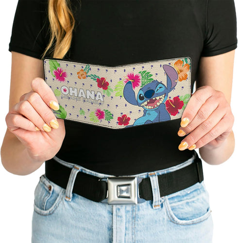 Buckle-Down Men's Stitch Winking Pose + Ohana Means Family/Tropical Icons, Multicolor, Standard Size...