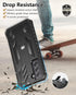 for Samsung Galaxy S21-FE Protective Case: Dual-Layer Military Grade Drop Proof Full Protection Cover with Kickstand | Durable Rugged Shockproof T...