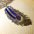 Gorgeous Gold Tone Blue Purple Enamel Peacock Feather Brooch Pin with AB Tear Stone...